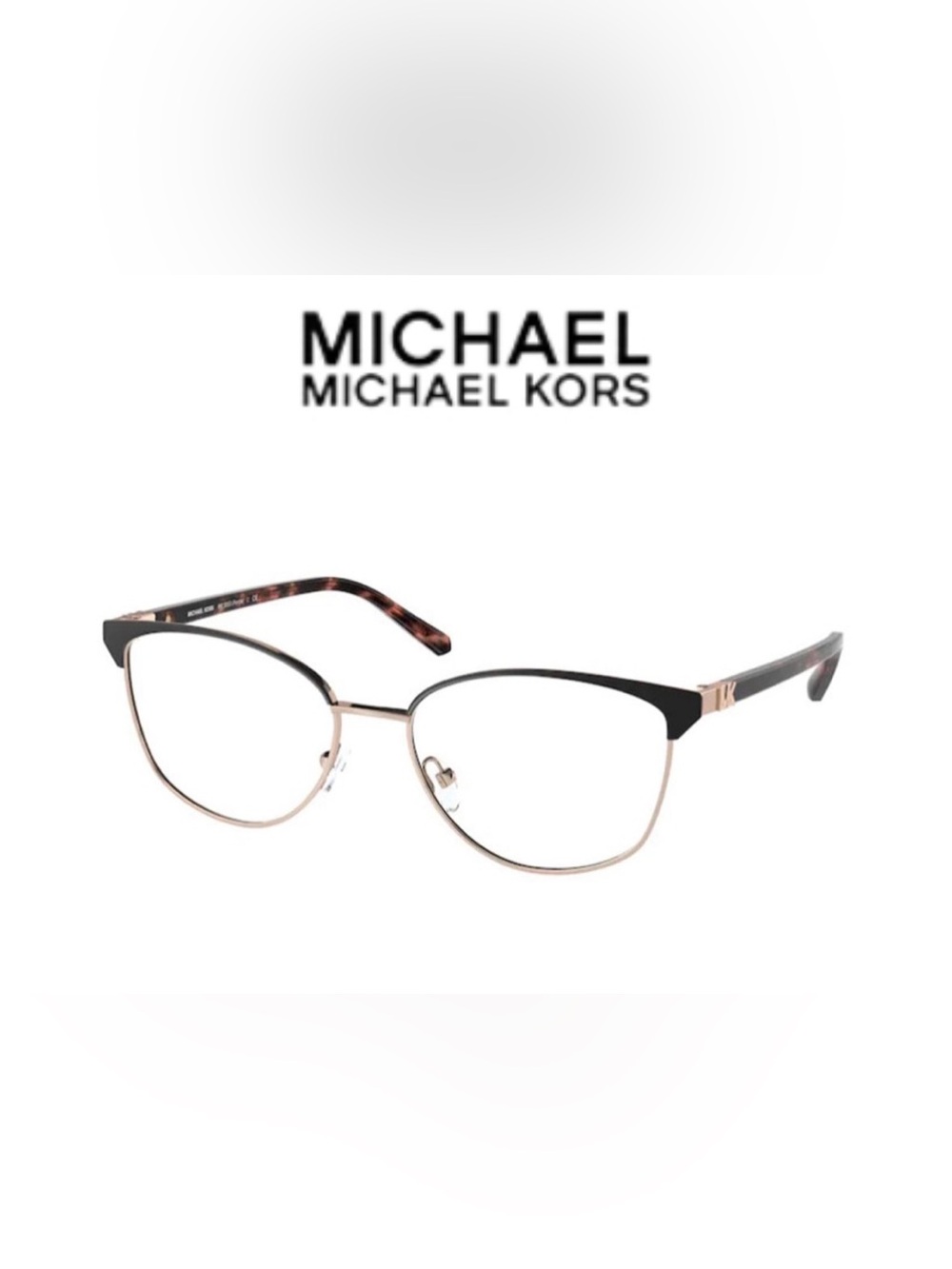 Michael Kors Black and Rose Gold Women's Cat-Eye Optical Glasses